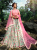 Beautiful Mint Green And Pink Floral Designer Embroidery Wedding Lehenga Choli1339
