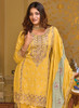 Beautiful Yellow Multi Embroidery Traditional Pant Style Suit1342