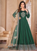 Beautiful Dark Green Handwork Embroidery Silk Anarkali Suit1348