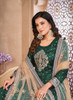 Beautiful Dark Green Handwork Embroidery Silk Anarkali Suit1348