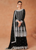 Beautiful Black Embroidery Traditional Anarkali Palazzo Suit1357