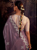 Beautiful Purple And Pink Embroidered Organza Silk Saree1366