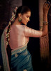 Beautiful Turquoise And Pink Embroidered Organza Silk Saree1367