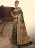 Beautiful Black Multi Traditional Motifs Detailed Banarasi Kora Silk Saree1374