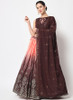 Beautiful Brown Peach Ombr Sequence Embroidery Silk Lehenga Choli1383