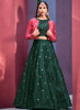 Beautiful Dark Green Sequence Embroidery Jacket Style Lehenga Choli1389