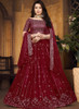 Beautiful Bridal Red Mirror Work Net Lehenga Choli1395