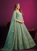 Beautiful Sea Green Embroidery Festive Anarkali Suit1401