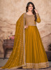 Beautiful Yellow Sequence Embroidered Silk Anarkali Suit1405