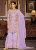 Beautiful Lavender Sequence Embroidery Traditional Gharara Suit1410