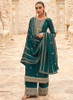 Beautiful Dark Green Traditional Embroidery Palazzo Style Suit1417
