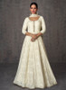 Beautiful Off White Sequence And Mirror Work Embroidery Anarkali Gown1418