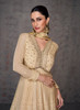 Beautiful Beige Sequence And Mirror Work Embroidery Anarkali Gown1419