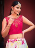 Beautiful Pink And White Sequence Embroidery Jacket Style Lehenga Choli1425