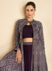 Beautiful Deep Purple Crystal Stone Embroidery Lehenga Choli And Jacket1427