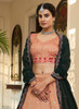 Beautiful Black And Peach Multi Embroidery Ombr Silk Lehenga Choli1461
