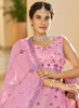 Beautiful Pink And Purple Multi Embroidery Ombr Silk Lehenga Choli1463