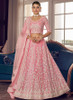 Beautiful Fuchsia Pink Thread Embroidery Wedding Lehenga Choli1469