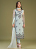 Beautiful Light Blue Multi Embroidery Bridesmaid Pant Style Suit1480