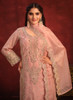 Beautiful Peach Embroidery Designer Pant Style Suit1484