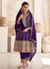 Beautiful Purple Multi Embroidery Anarkali Dhoti Pant Suit1490