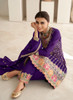 Beautiful Purple Multi Embroidery Anarkali Dhoti Pant Suit1490