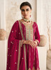 Beautiful Rani Pink Multi Embroidery Anarkali Dhoti Pant Suit1491