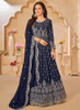 Beautiful Dark Blue Sequence Embroidery Festive Anarkali Suit1493