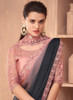 Beautiful Pinkish Black Sequence Embroidery Traditional Wedding Saree1502