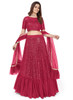 Beautiful Magenta Sequence Embroidery Wedding Lehenga Choli1521