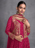 Beautiful Hot Pink Multi Embroidered Jacket Style Gharara Suit1540
