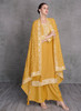 Beautiful Yellow Sequence Embroidery Wedding Palazzo Suit1544