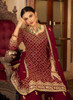 Beautiful Maroon Multi Embroidery Traditional Palazzo Suit1559