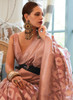Beautiful Peach Bloom Weaved Printed Handloom Silk Saree1569
