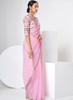 Beautiful Pink Embroidery Organza Silk Saree1573