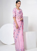 Beautiful Pink Sequence Embroidery Organza Silk Saree1575