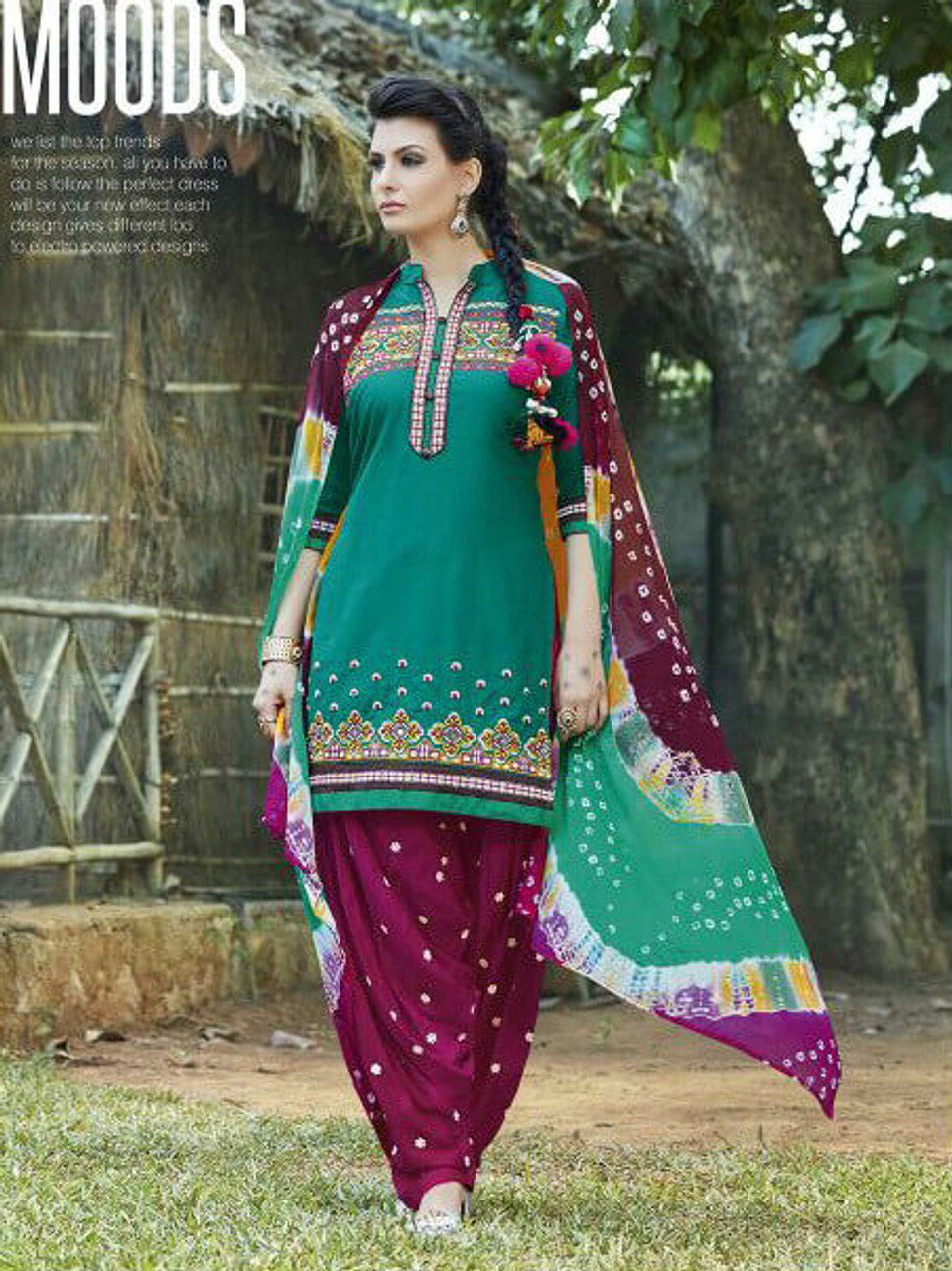 Green Patiala Style Punjabi Salwar Suit at best price in Surat