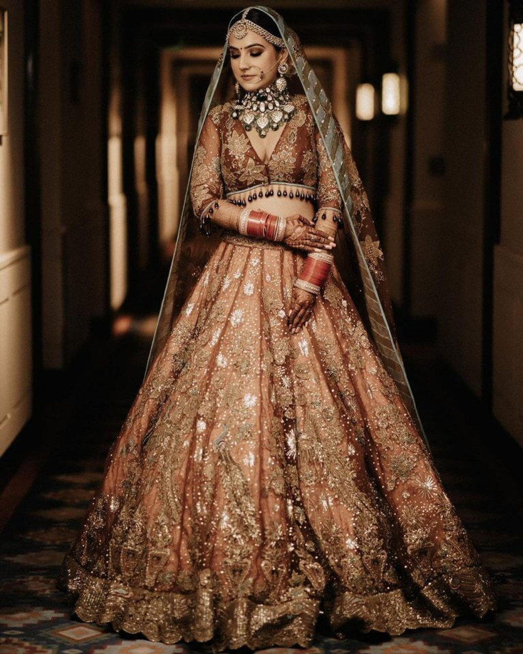 Net lehenga shop for bride