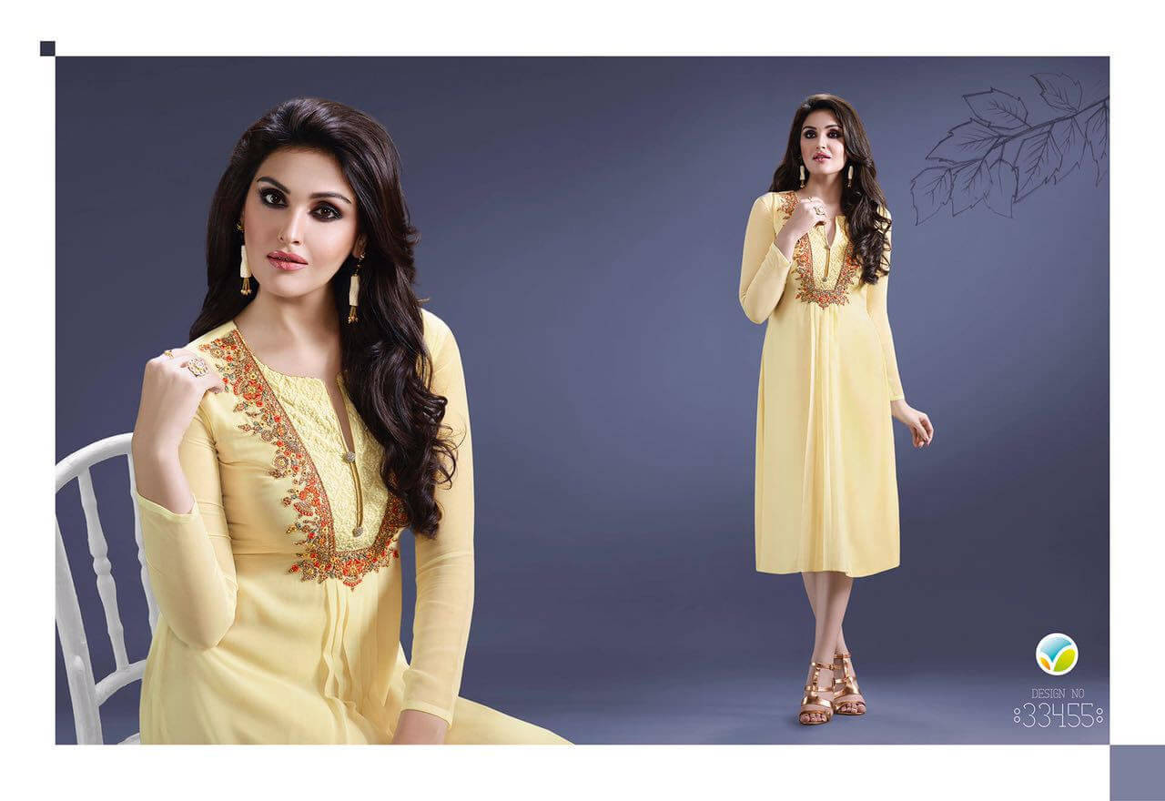 Buy Yellow Embroidered A-line Kurta Online - W for Woman