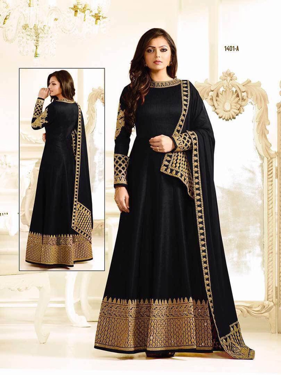 Black Brocade Anarkali Suits, Black Brocade Anarkali Salwar Kameez and  Black Brocade Anarkali Salwar Suits Online Shopping