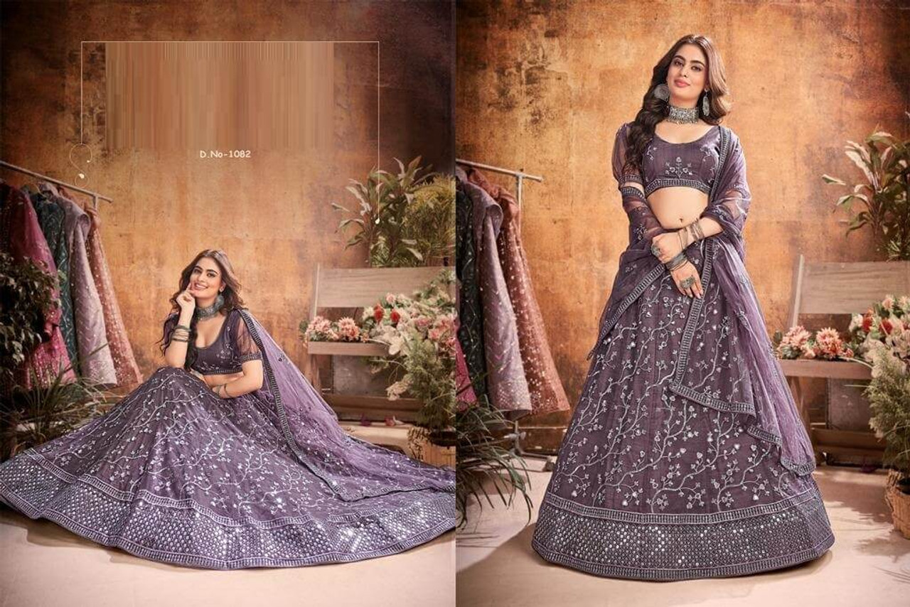 Buy Fascinating Wine Floral Printed Organza Event Wear Lehenga Choli - Zeel  Clothing