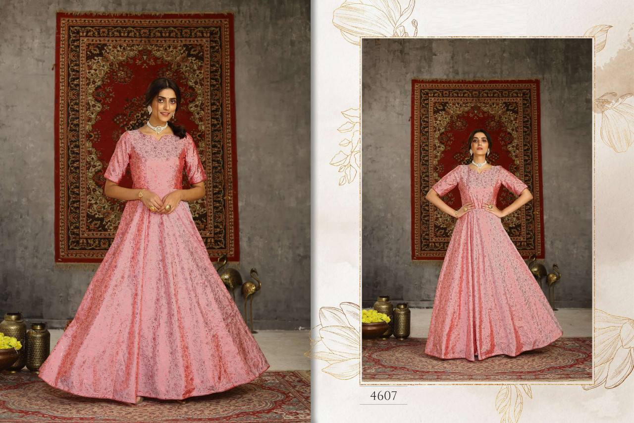 Designer Indo Western Lakhnavi Embroidered Gown | Fusion Fashion Wear