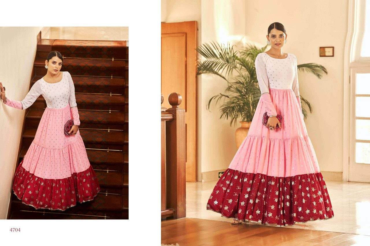 Women's Indian Latest Designer Georgette Fabric Heavy Creap Gown | eBay