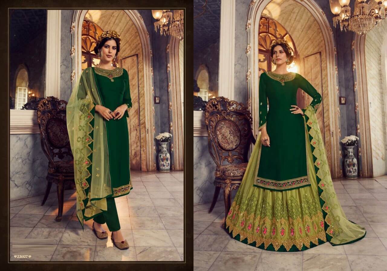 Shade Green with beautiful hand embroidery Dupatta | Churidar, Churidar  suits, Fashion