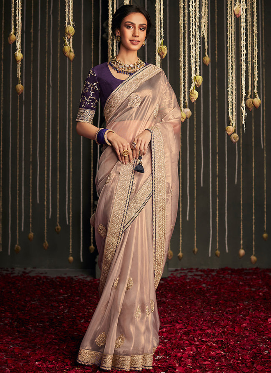 Signature Christian bridal saree in Organza With Subtle Embroidery – Kavani  Bridal Wear