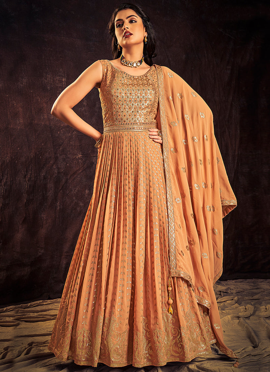 Indian Ethnic Wear Beautiful Anarkali Gowns Stylish Long Flared Anarkali  Dresses | eBay