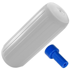 Polyform HTM-4 Hole Through Middle Fender 13.5" x 34.8" - White w\/Air Adapter [HTM-4-WHITE]