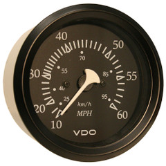 VDO Allentare Black 60MPH 3-3\/8" (85mm) Pitot Speedometer - Black Bezel [260-11795]