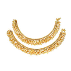 Gold Plated Heavy Pearl work Anklets