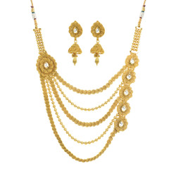 Stunning Gold Plated Floral Pattern Necklace Set1913